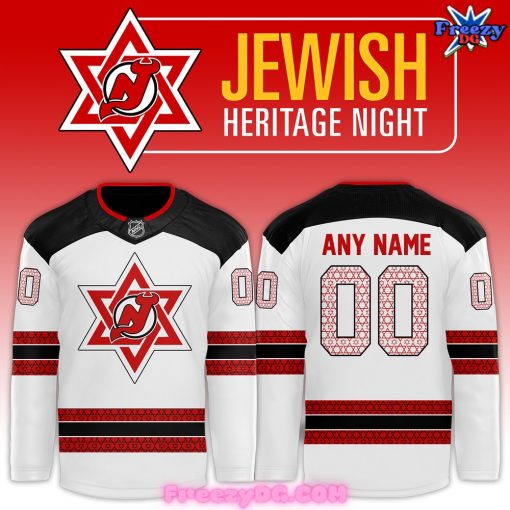 New Jersey Devils Jewish Heritage Night 2024 White Hockey Jersey