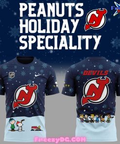 New Jersey Devils Peanuts Snoopy Christmas Special T-Shirt