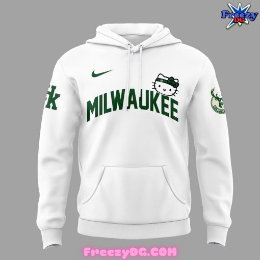 New Milwaukee Bucks x Hello Kitty White Hoodie