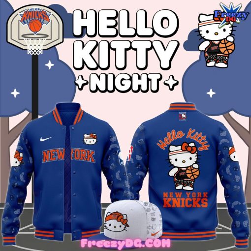 New York Knicks x Hello Kitty Night 2024 Baseball Jacket FreezyDG