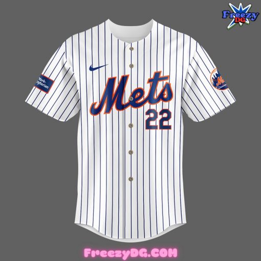 New York Mets Soto 22 Pinstripe White Baseball Jersey