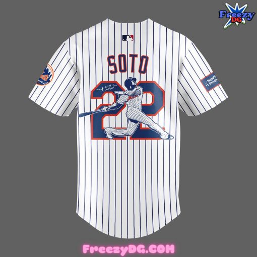 New York Mets Soto 22 Pinstripe White Baseball Jersey