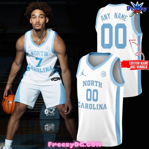 North Carolina Tar Heels WhiteOut Jordan Era Throwbacks Basketball Jersey