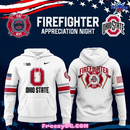 Ohio State Buckeyes Firefighter Appreciation White Hoodie