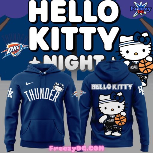 Oklahoma City Thunder x Hello Kitty 2024 Blue Hoodie