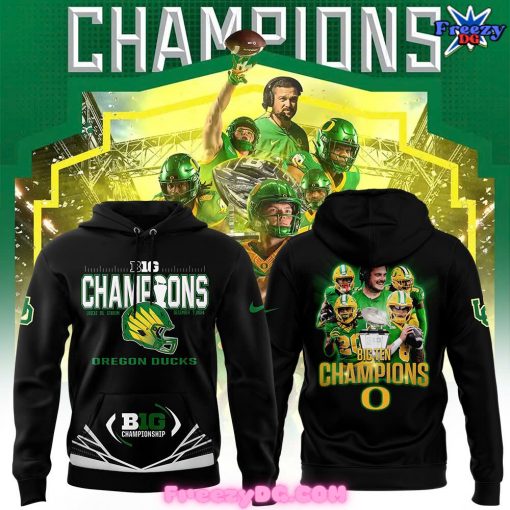 Oregon Ducks Big Ten Champions 2024 Black Hoodie