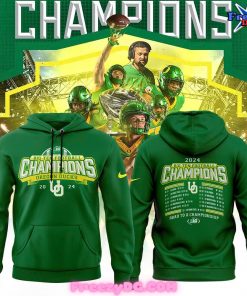 Oregon Ducks Big Ten Football Conference Champions 2024 Green Hoodie