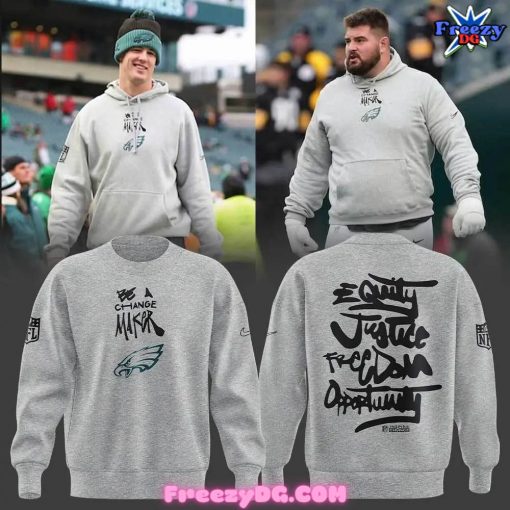 Philadelphia Eagles Be A Change Maker Grey Sweatshirt