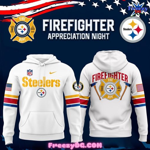 Pittsburgh Steelers Firefighter Appreciation White Hoodie