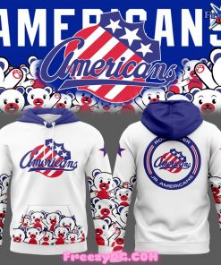 Rochester Americans USA Bear Design White Hoodie