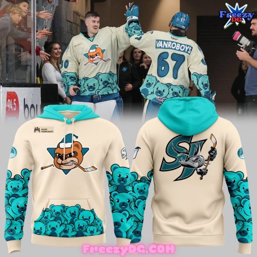 San Jose Barracuda Teal Bears Special Grey Hoodie