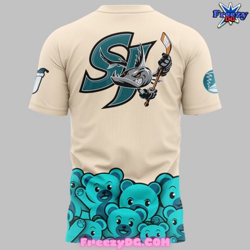 San Jose Barracuda Teal Bears Special Grey T-Shirt