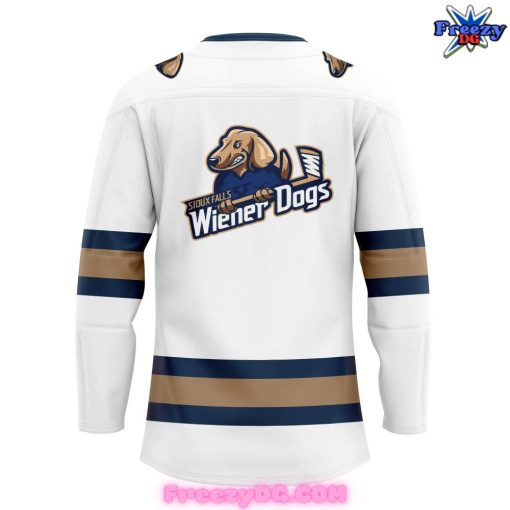 Sioux Falls Stampede x Wiener Dogs White Hockey Jersey