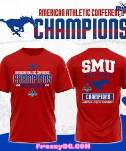 SMU Mustangs AAC Football Champions 2024 Red T-Shirt