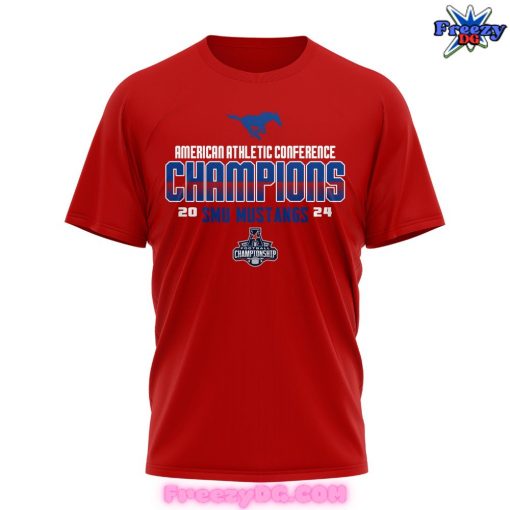 SMU Mustangs AAC Football Champions 2024 Red T-Shirt