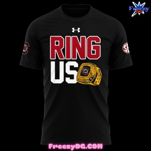 South Carolina Gamecocks Ring US Champions 2024 Black T-Shirt