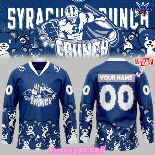 Syracuse Crunch Teddy Bear Toss Blue Hockey Jersey