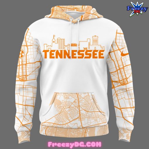 Tennessee Volunteers Football City Map White Hoodie