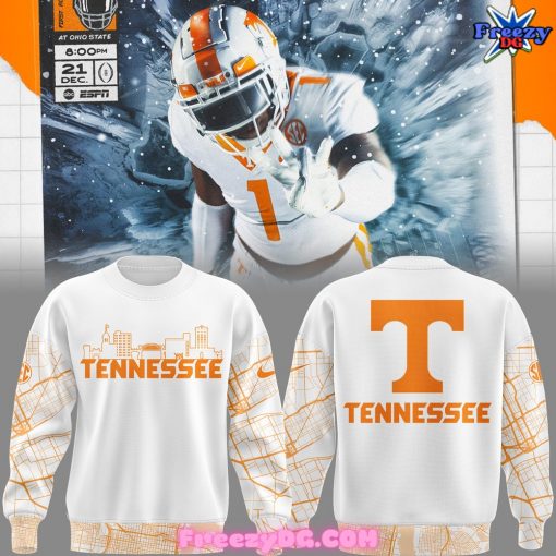 Tennessee Volunteers Football City Map White Sweatshirt