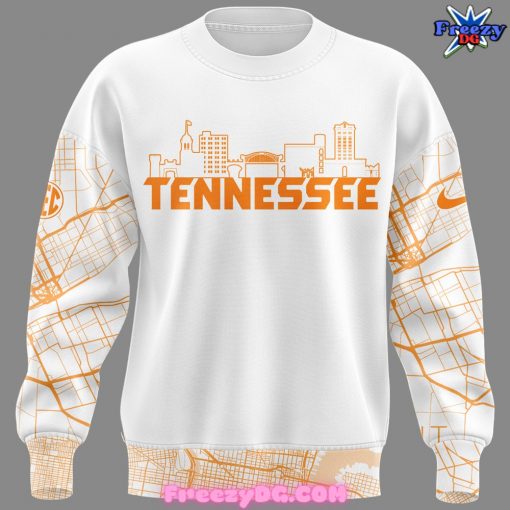 Tennessee Volunteers Football City Map White Sweatshirt