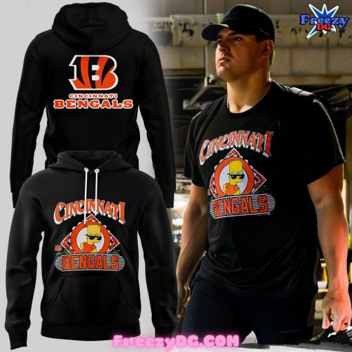 The Simpsons Bart x Cincinnati Bengals Black Hoodie