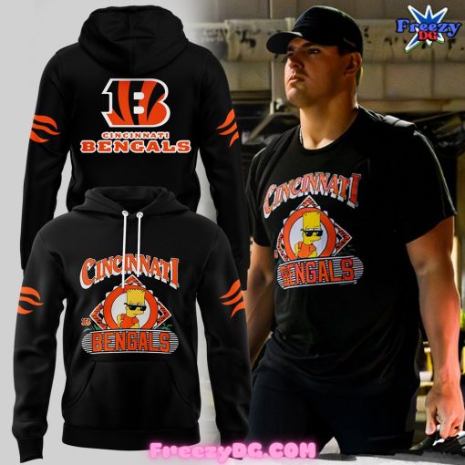 The Simpsons Bart x Cincinnati Bengals Special Black Hoodie