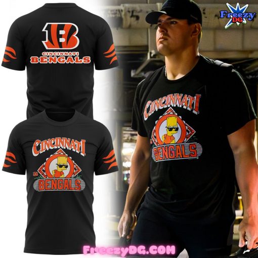 The Simpsons Bart x Cincinnati Bengals Special Black T-Shirt