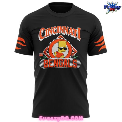 The Simpsons Bart x Cincinnati Bengals Special Black T-Shirt