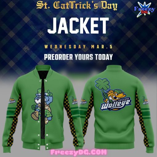 Toledo Walleye Hat Tricks Day Baseball Jacket