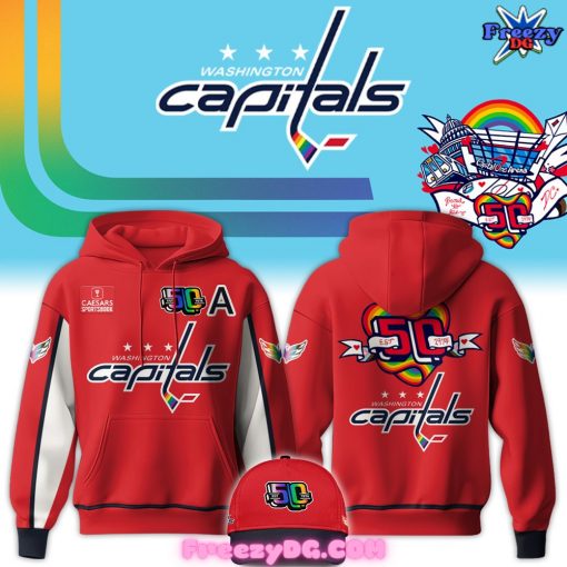 Washington Capitals Pride Night 2024 Red Hoodie