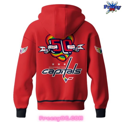 Washington Capitals Pride Night 2024 Red Hoodie