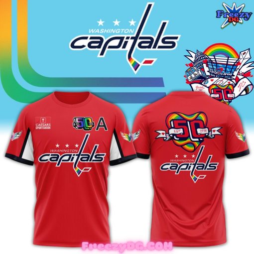 Washington Capitals Pride Night 2024 Red T-Shirt