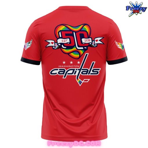 Washington Capitals Pride Night 2024 Red T-Shirt