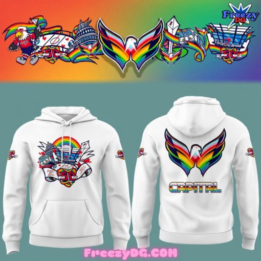 Washington Capitals Special Pride Night White Hoodie