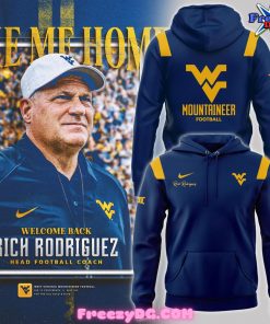 West Virginia Mountaineers Rich Rodriguez Nike Blue Hoodie