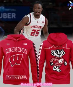 Wisconsin Badgers Basketball 2024 Red Hoodie