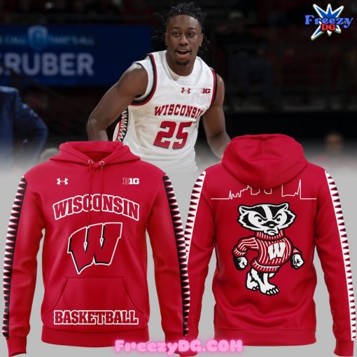 Wisconsin Badgers Basketball 2024 Red Hoodie