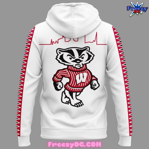 Wisconsin Badgers Basketball 2024 White Hoodie