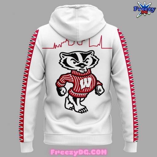 Wisconsin Badgers Basketball 2024 White Zip Hoodie