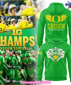 Oregon Ducks Softball 2025 Champs Green Hoodie
