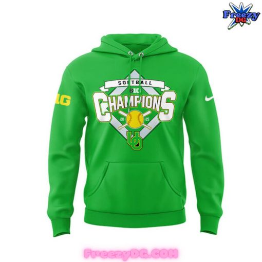 Oregon Ducks Softball 2025 Champs Green Hoodie